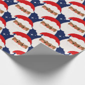 Papier Cadeau Noir Santa Claus Étincelle Esthétique Noël Bleu (Coin)