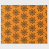 Papier Cadeau Noir sur Fleurs moelleuses en ambre (Plat)