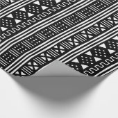 Papier Cadeau Noir sur l'Africain blanc MudCloth inspiré (Coin)