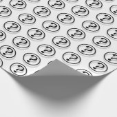 Papier Cadeau Noir sur les points d'interrogation blancs (Coin)