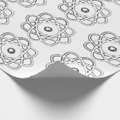 Papier Cadeau Noir sur les symboles de l'atmosphère blanche (Coin)