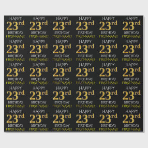 Papier Cadeau Noircissez, or le "JOYEUX 23ème ANNIVERSAIRE " de