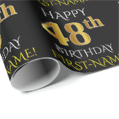 Papier Cadeau Noircissez, or le "JOYEUX quarante-huitième (Coin rond)