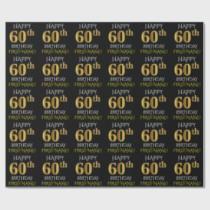 Papier Cadeau Noircissez, or le "JOYEUX soixantième ANNIVERSAIR