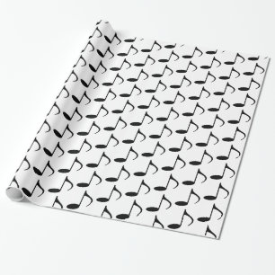 Papier Cadeau Noires de musique sur fond blanc