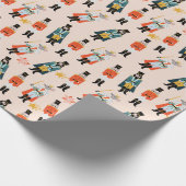 Papier Cadeau Noisette de Noël Art populaire (Coin)