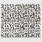 Papier Cadeau Noisette de Noël Caractères de ballet décoratifs (Plat)