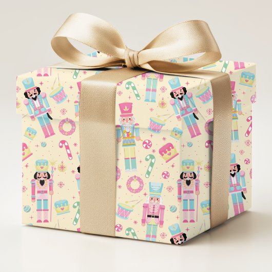 Papier Cadeau Noisette Jaune Rose Bleu Vacances de Noël