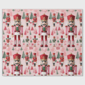 Papier Cadeau Noisette mignonne rose vert rouge Noël (Plat)