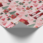Papier Cadeau Noisette mignonne rose vert rouge Noël (Coin)