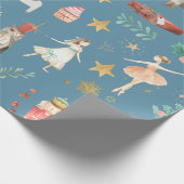 Papier Cadeau Noisette Noël bleu (Coin)