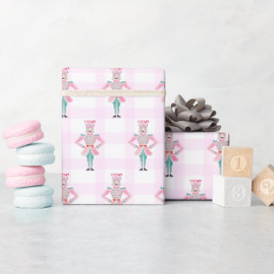 Papier Cadeau Noisette rose Turquoise Noël