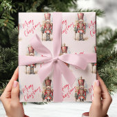 Papier Cadeau Noisette rose vintage et joyeux Noël