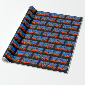 Papier Cadeau Nolan prénom nom Graffiti bleu orange (Déroulé)
