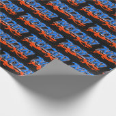 Papier Cadeau Nolan prénom nom Graffiti bleu orange (Coin)