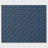 Papier Cadeau Nom Âge Navy & Or 30e anniversaire (Plat)