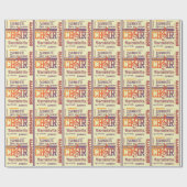 Papier Cadeau Nom Âge Sentiment Chorale Thème Anniversaire (Plat)