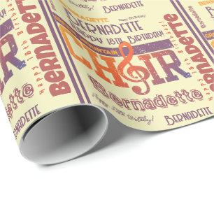 Papier Cadeau Nom Âge Sentiment Chorale Thème Anniversaire