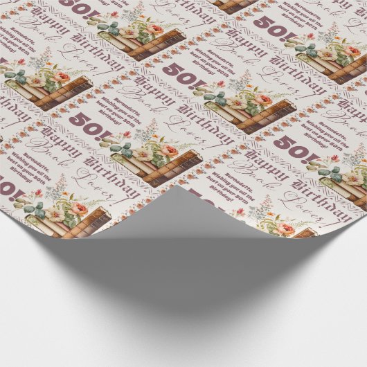 Papier Cadeau Nom Age Texte Lover Aquarelle Style Lecture (Coin)