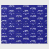 Papier Cadeau Nom Amour de Noël de la Marine de Père Noël (Plat)