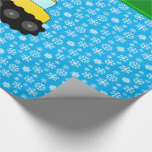 Papier Cadeau Nom backhoe ciel bleu flocon de Noël (Coin)