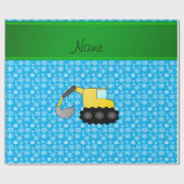Papier Cadeau Nom backhoe ciel bleu flocon de Noël (Plat)