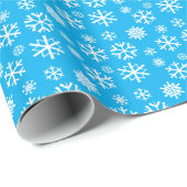 Papier Cadeau Nom backhoe ciel bleu flocon de Noël (Coin rond)