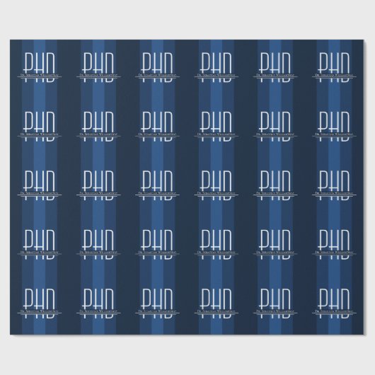 Papier Cadeau Nom Blue Graduation PhD (Plat)