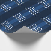 Papier Cadeau Nom Blue Graduation PhD (Coin)
