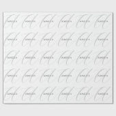 Papier Cadeau Nom chic monogramme initiale lettre calligraphie  (Plat)