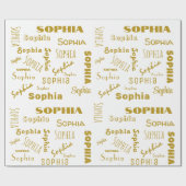 Papier Cadeau Nom Collage de Noël personnalisé (Plat)