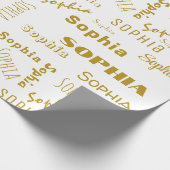 Papier Cadeau Nom Collage de Noël personnalisé (Coin)