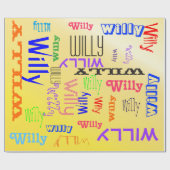 Papier Cadeau Nom Collage Incroyable Jaune Terrible (Plat)