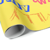 Papier Cadeau Nom Collage Incroyable Jaune Terrible (Coin rond)