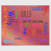 Papier Cadeau Nom Collage 🎁 mot Extraordinaire Cloud Pomme Roug (Plat)