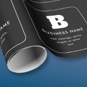 Papier Cadeau Nom commercial modifiable et Slogan | Noir & Blanc