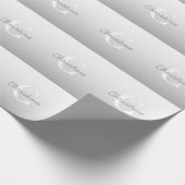 Papier Cadeau Nom cursif ou autre texte avec monogramme | Dégrad (Coin)