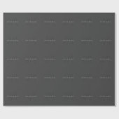 Papier Cadeau Nom d'aspect cool & monogramme | Gris foncé (Plat)