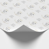 Papier Cadeau Nom/date de Fête des mariées simple (Coin)