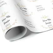 Papier Cadeau Nom/date de Fête des mariées simple (Coin rond)