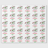Papier Cadeau Nom de carrousel de Noël personnalisable (Plat)