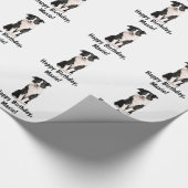 Papier Cadeau Nom de chiot de border collie personnalisable (Coin)
