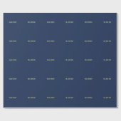 Papier Cadeau Nom de couleur bleu professionnel classique minima (Plat)