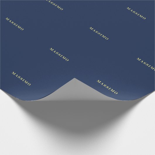 Papier Cadeau Nom de couleur bleu professionnel classique minima (Coin)