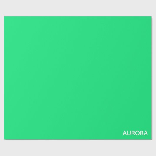 Papier Cadeau Nom de couleur verte Aurora (Plat)