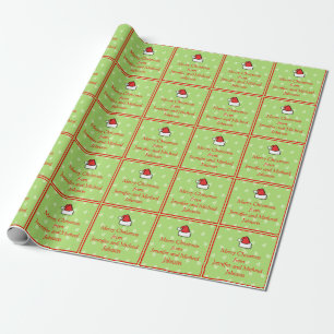 Papier Cadeau Nom de coutume de casquette de Père Noël de