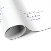 Papier Cadeau nom de date de douche de couple violet tendance si (Coin rond)