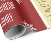 Papier Cadeau Nom de famille personnalisé Noël (Coin rond)