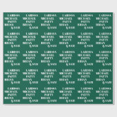 Papier Cadeau Nom de famille Typographie vert (Plat)