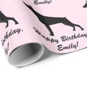 Papier Cadeau Nom de joyeux anniversaire de Pinscher de (Coin rond)